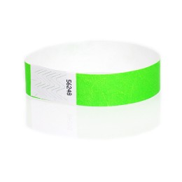 Браслет бумажный TYVEK (Тайвек), ширина 24 мм х длина 250 мм , зеленый лайм (Lime Green)