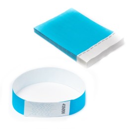 Браслет бумажный TYVEK (Тайвек), ширина 24 мм х длина 250 мм , неон голубой (Neon Blue)
