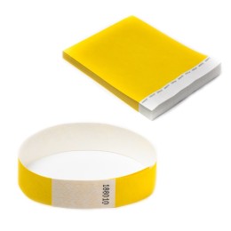 Браслет бумажный TYVEK (Тайвек), ширина 24 мм х длина 250 мм ,  желтый (Yellow)